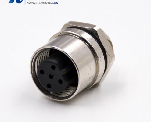 M125芯B型母头直式板端插座接线后锁板焊接式接插件