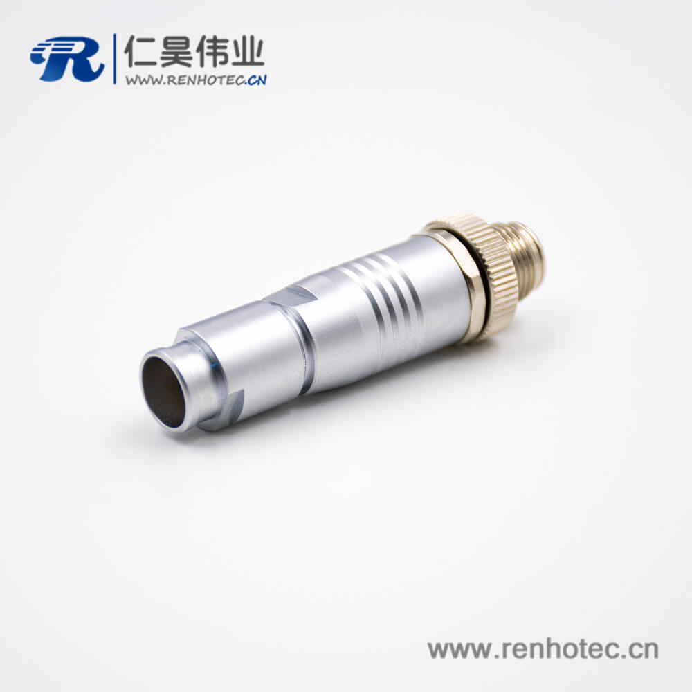 M12公插头X扣8芯直式接线组装接头带屏蔽防水接插件 M12公插头X扣8芯直式接线组装接头带屏蔽防水接插件