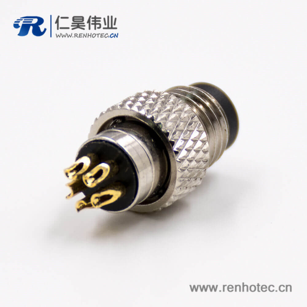 M8公头5芯B扣带屏蔽直式接线焊接式组装接头注塑接插件 M8公头5芯B扣带屏蔽直式接线焊接式组装接头注塑接插件