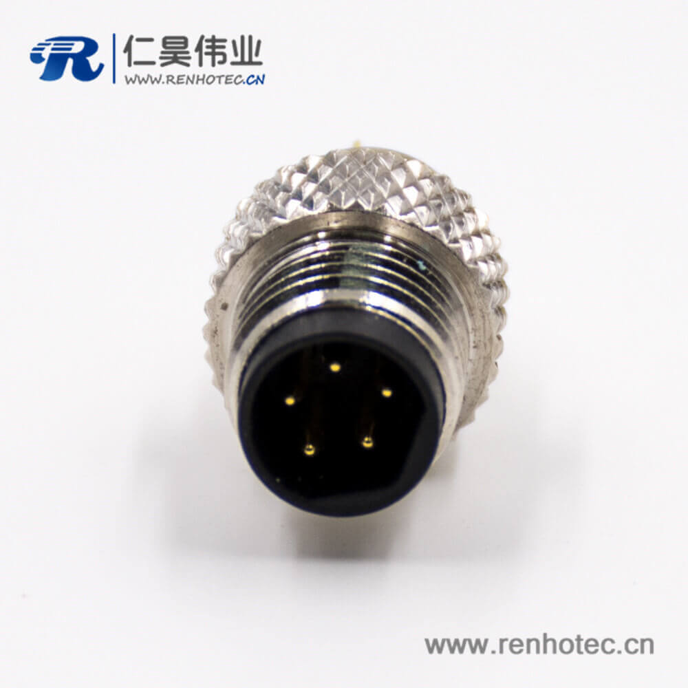 M8公头5芯B扣带屏蔽直式接线焊接式组装接头注塑接插件 M8公头5芯B扣带屏蔽直式接线焊接式组装接头注塑接插件