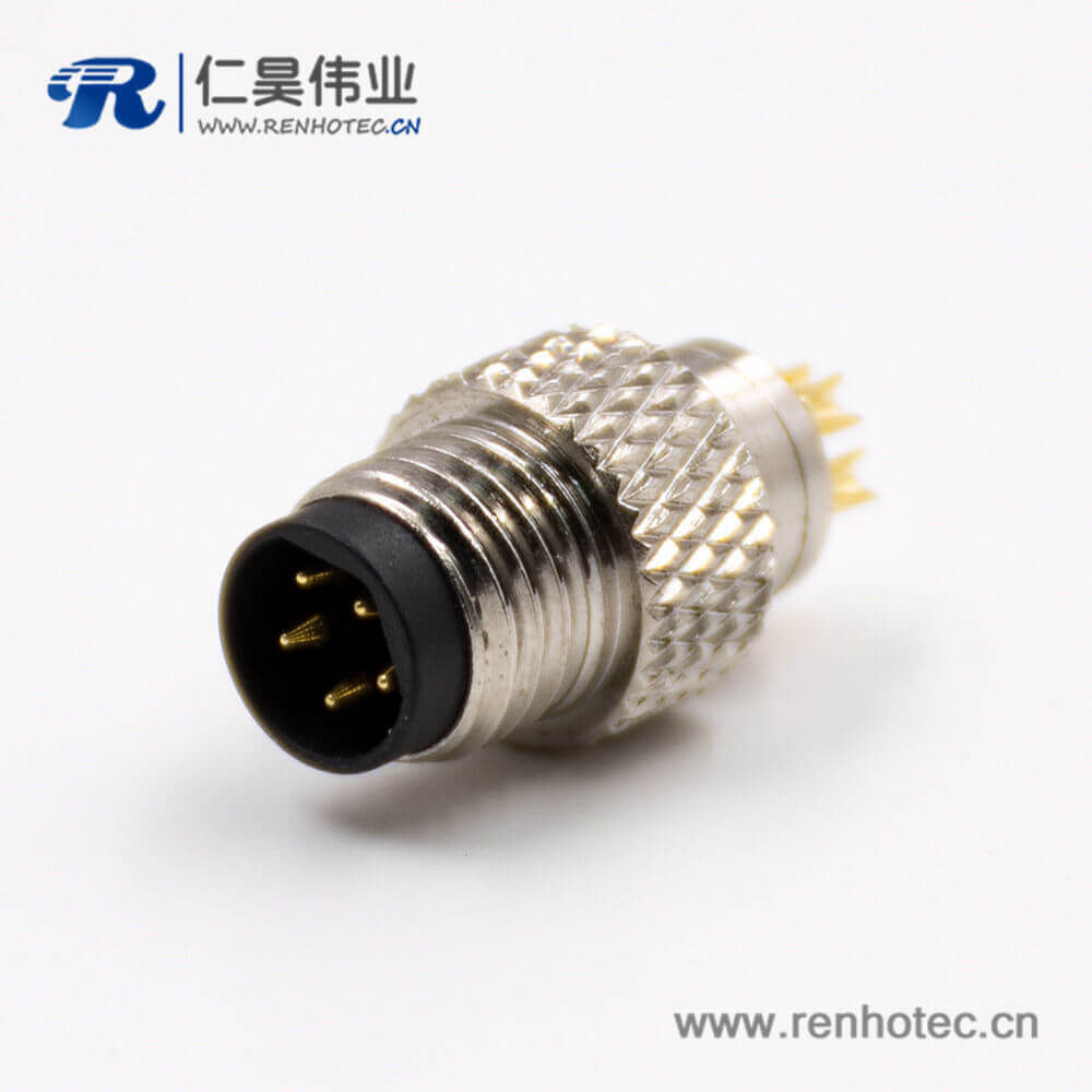 M8公头5芯B扣带屏蔽直式接线焊接式组装接头注塑接插件 M8公头5芯B扣带屏蔽直式接线焊接式组装接头注塑接插件