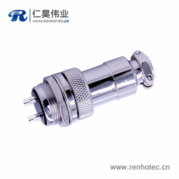 GX16两芯航空插头直式金属防水接插件 GX16两芯航空插头直式金属防水接插件