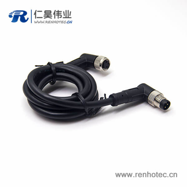 3芯工业防水插头公对母弯式注塑线24AWG线长2米 3芯工业防水插头公对母弯式注塑线24AWG线长2米