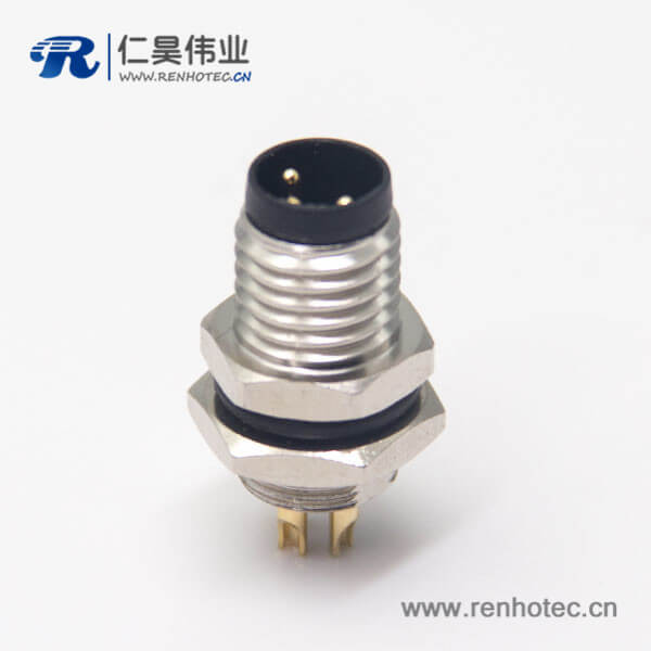 防水接头m8直式螺纹工业母头3pin焊线式前锁板面板安装防水插座 防水接头m8直式螺纹工业母头3pin焊线式前锁板面板安装防水插座