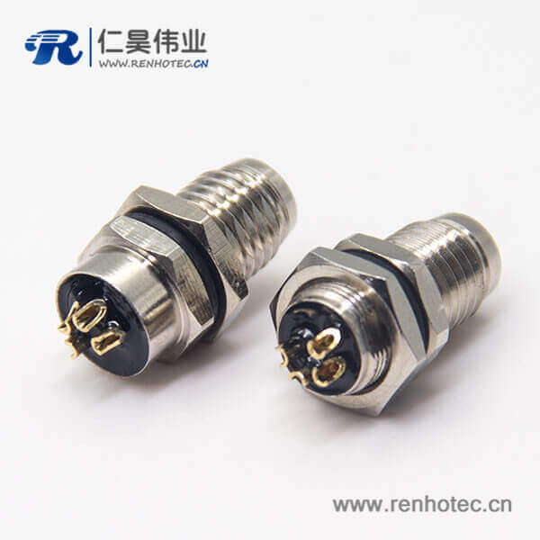 传感器接头m8圆形接插件焊线防水前锁板4pin公头插座 传感器接头m8圆形接插件焊线防水前锁板4pin公头插座