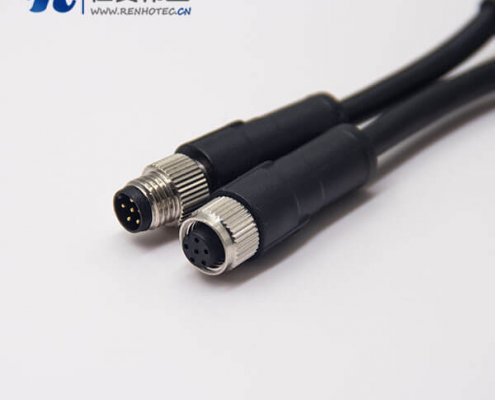 m12 5芯电缆公转母不带屏蔽直式A型1M AWG22