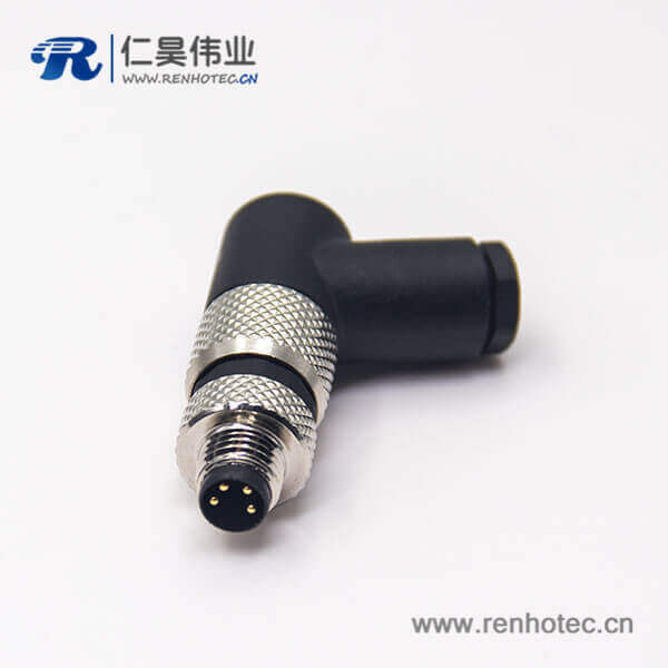 m8公头弯式4pin插座塑胶外壳组装式锁接式航空接插件 m8公头弯式4pin插座塑胶外壳组装式锁接式航空接插件