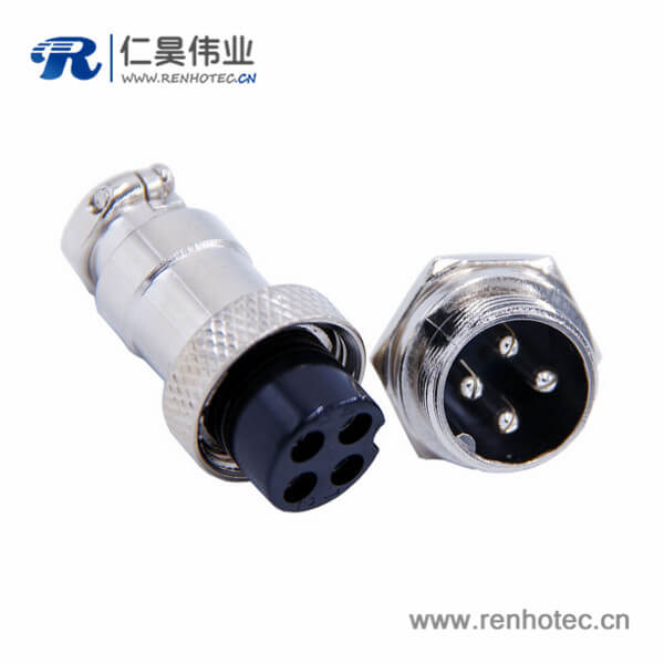 GX16 4芯航空接插件直式电缆式母头公座 GX16 4芯航空接插件直式电缆式母头公座