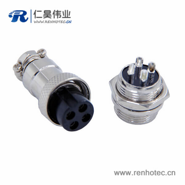 GX16 4芯航空接插件直式电缆式母头公座 GX16 4芯航空接插件直式电缆式母头公座