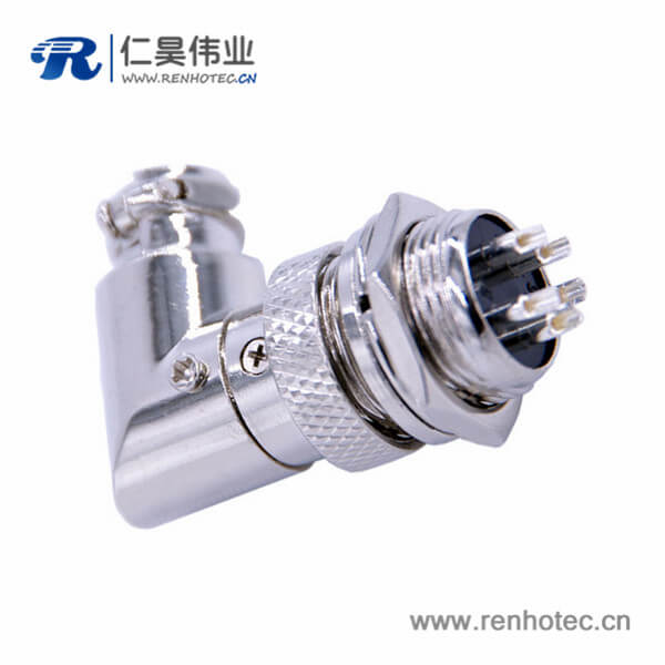 航空插头5芯接插件开孔16mm弯式母头公座 航空插头5芯接插件开孔16mm弯式母头公座