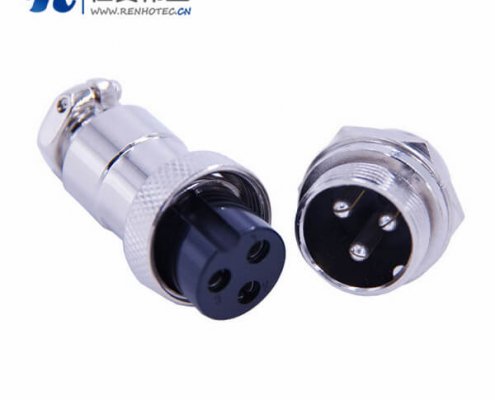3芯航空头GX20直式防水电子接插件