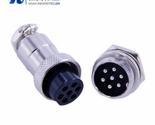 防水航空插头GX20 7芯直式公插座母插头