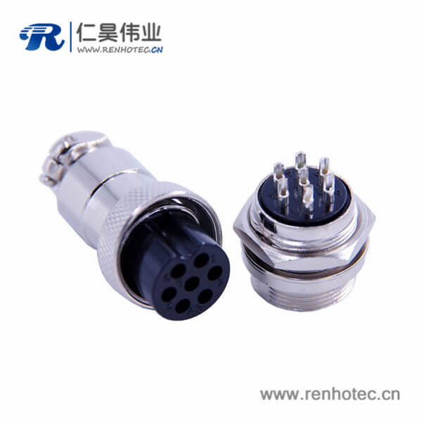 防水航空插头GX20 7芯直式公插座母插头 防水航空插头GX20 7芯直式公插座母插头
