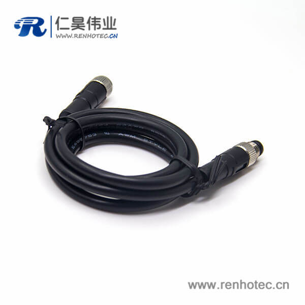 m8传感器电缆24AWG线长2米不带屏蔽4芯180度公转母 m8传感器电缆24AWG线长2米不带屏蔽4芯180度公转母