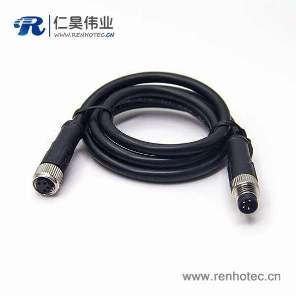 m8传感器电缆24AWG线长2米不带屏蔽4芯180度公转母 m8传感器电缆24AWG线长2米不带屏蔽4芯180度公转母