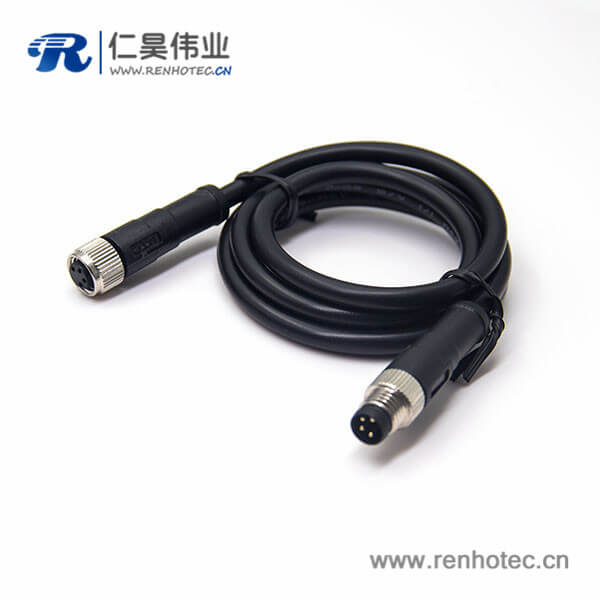 m8传感器电缆24AWG线长2米不带屏蔽4芯180度公转母 m8传感器电缆24AWG线长2米不带屏蔽4芯180度公转母