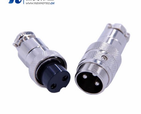 GX20航空对接插头2芯电缆式直式公母圆形接插件