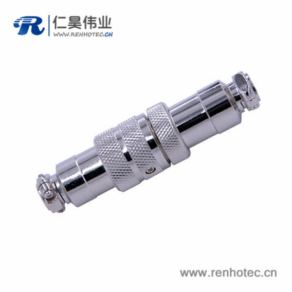 GX20航空插头接线4芯直式对接公母接插件 GX20航空插头接线4芯直式对接公母接插件