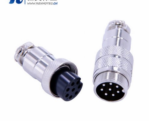 GX20 8芯接插件直式对接公母航空接插件