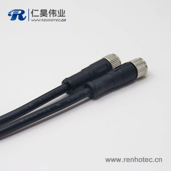 m8 4芯直式母头24AWG线长1米注塑线双边组装电缆 m8 4芯直式母头24AWG线长1米注塑线双边组装电缆