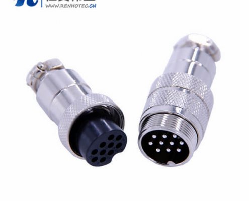 10芯电缆航空插头直式GX20对接圆形公母接插件