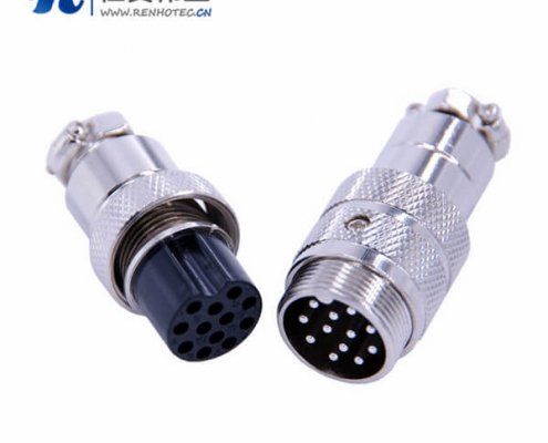 12芯对接航空插头接插件GX20公母电子接插件直式