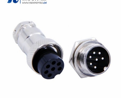 7芯GX16航空插头封装直式公头座子母头插座