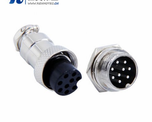 航空插头插座GX16 9芯直式防水接插件