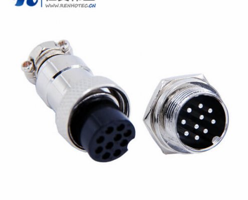 GX16 10芯插头插座直式金属公母航空接插件