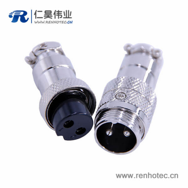 防水航空插头GX16 2芯直式电缆接插件