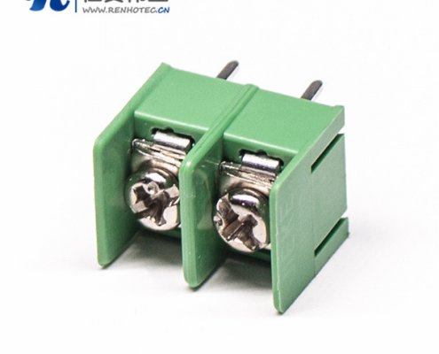 栅栏式插PCB板端子2芯绿色接插件