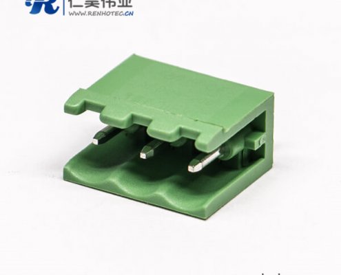 插拔式两侧空直式接线端子排3芯穿孔对接端子插座