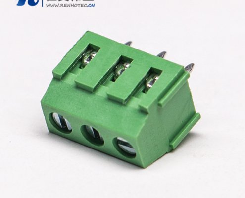 绿色接线端子3芯直式螺钉式接插件插PCB板
