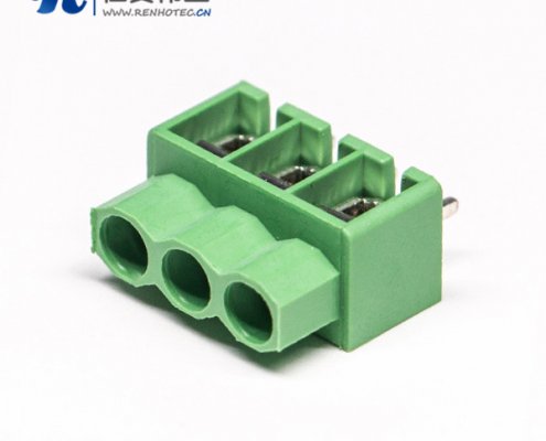 绿色端子3芯接线直式螺钉式接PCB板