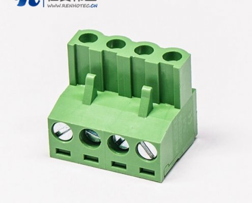 可插拔90度端子端子弯式四螺钉插拔式接线接插件