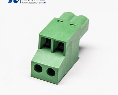 插拔端子插拔式绿色端子梯式双层4孔接线接插件