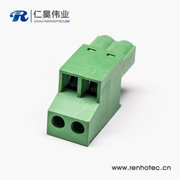 插拔端子插拔式绿色端子梯式双层4孔接线接插件