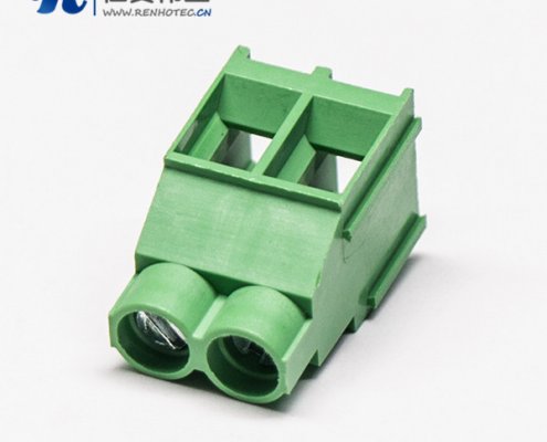 端子接线2芯直式绿色螺钉式接线端子