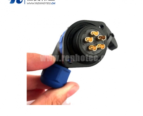 SP21 2孔菱形法兰插座 7芯圆形航空插头