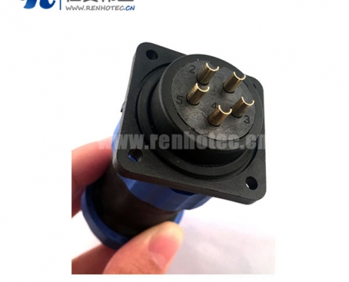 SP29 4孔法兰插座 3芯圆形航空插头