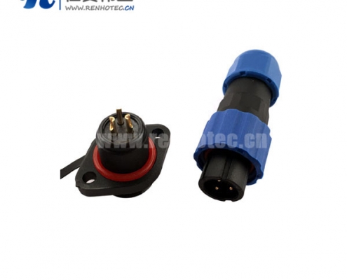 威浦 SP13 2芯 航空插头插座2孔法兰