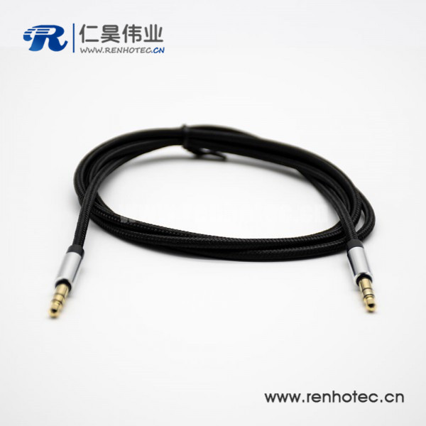 耳机插头3.5mm3极公对公直式音频线黑色0.5米-3米